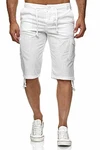 Reslad Leinen Cargo Shorts Männer Strandhose RS-3001 Weiß