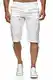 Reslad Leinen Cargo Shorts Männer Strandhose Herren Leinenhose 3/4 Hose Freizeit Kurze Hosen Sommer Bermudas RS-3001 Weiß M