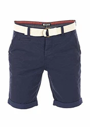 riverso Herren Chino Shorts RIVHenry Gürtel Bermuda Kurze Hose Hellblau/Dunkelblau/Navy/Rot/Grün/Orange/Beige/Grau (19400)