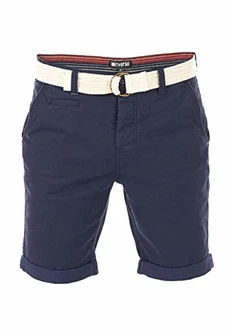 riverso Herren Chino Shorts RIVHenry Gürtel Bermuda Kurze Hose Hellblau/Dunkelblau/Navy/Rot/Grün/Orange/Beige/Grau (19400)