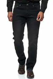 Herren-Jeans - Regular-Fit Straight-Cut - Stretch - Jeans-Hose Basic Washed 06-schwarz (verwaschen) 32W / 32L