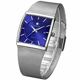 WWOOR Quadrat Herren Uhren Freizeit Chronograph Quarz Armbanduhren Mit Datum Uhren für Männer Business Casual wasserdichte Uhr