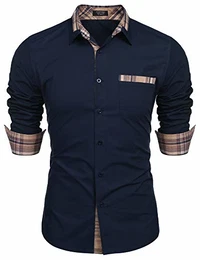 Hemden Langarm Herren Freizeit Regular fit einfarbig Basic Shirt