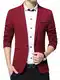 Nemopter Herren Sakko Lässige Elegante Slim Fit Blazer Einknopf Anzugjacke Herren Blazer Jackett,Wein Rot,M