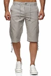 Reslad Leinen Cargo Shorts Männer Strandhose RS-3001 Hellgrau (RS-3001)