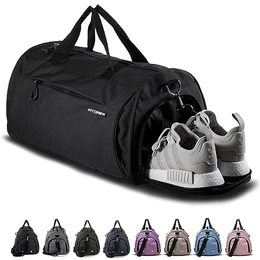 ® Sporttasche & Reisetasche für Damen und Herren - mit Schuhfach & Nassfach - Tasche für Sport, Fitness & Reisen - Trainingstasche, Gym Bag (Black, 48 x 26 x 25 cm (Small))