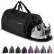 Fitgriff® Sporttasche & Reisetasche für Damen und Herren - mit Schuhfach & Nassfach - Tasche für Sport, Fitness & Reisen - Trainingstasche, Gym Bag (Black, 48 x 26 x 25 cm (Small))