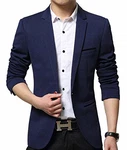 Nemopter Herren Sakko Lässige Elegante Slim Fit Blazer Einknopf Anzugjacke Schwarz