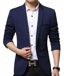 Herren Sakko Lässige Elegante Slim Fit Blazer Einknopf Anzugjacke Herren Blazer Jackett