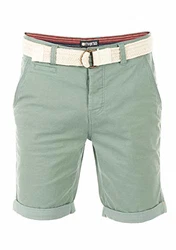 riverso Herren Chino Shorts RIVHenry Gürtel Bermuda Kurze Hose Hellblau/Dunkelblau/Navy/Rot/Grün/Orange/Beige/Grau (12300)