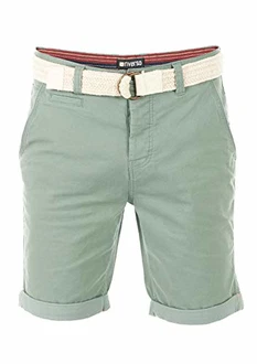 riverso Herren Chino Shorts RIVHenry Gürtel Bermuda Kurze Hose Hellblau/Dunkelblau/Navy/Rot/Grün/Orange/Beige/Grau (12300)