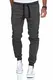 Amaci&Sons Herren Kontrast Jogginghose Sporthose Sweatpants Jogger Trainingshose 2014 Anthrazit/Schwarz M
