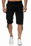 Reslad Leinen Cargo Shorts Männer Strandhose RS-3001 Schwarz Reslad Leinen Cargo Shorts Männer Strandhose RS-3001 Schwarz