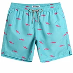 MaaMgic Badehose Herren Schnelltrocknende Badeshorts mit Netzfutter und Verstellbarem Kordelzug Hellblau