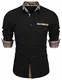 Hemd Herren Langarm Regular fit Hemden Herren einfarbig Shirt mit Kent Kragen Kontrast Freizeit Hemden