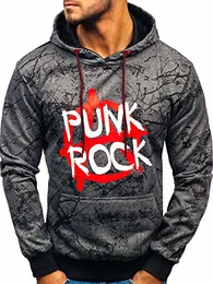 Herren Kapuzenpullover Sweatshirt mit Aufdruck Kapuze Hoodie Street Style J.Style 11066 Dunkelgrau M [1A1]