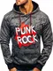 BOLF Herren Kapuzenpullover Sweatshirt mit Aufdruck Kapuze Hoodie Street Style J.Style 11066 Dunkelgrau M [1A1]