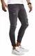 Leif Nelson Herren Jeans Hose Stretch Slim Fit Denim Blaue Lange Jeanshose für Männer Coole Jungen weiße Freizeithose Schwarze mit Nieten Cargo Chino Sommer Winter Basic LN9425 Schwarz W30L30