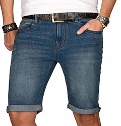 Indicode Herren Sommer Jeans Shorts Kurze Hose Sommerhose Bermuda B556a Mittelblau (B556a)