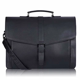 Aktentasche Herren Laptoptasche 15.6 Zoll Schwarz Businesstasche aus PU Leder