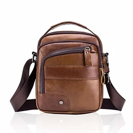 Herren Schultertaschen business freizeit reise Henkeltaschen echtleder vintage Handtaschen Braun