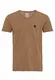 Herren T-Shirt Casual Leichter V-Ausschnitt Baumwolle Urban Style Braun M