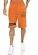Red Bridge Herren Shorts Kurze Hose Sweat Pants Jogginghose NASA Logo USA Orange M