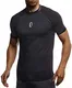 Leif Nelson Gym Herren Fitness T-Shirt Slim Fit Moderner Männer Bodybuilder Trainingsshirt Kurzarm Top Herren Sport T-Shirt - Bekleidung für Bodybuilding Training LN8286 Schwarz-Weiß Medium