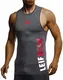 Leif Nelson Gym Herren Fitness Sport-Shirt ohne Ärmel Top Trainingsshirt Slim Fit Männer Bodybuilder Training Funktionsshirt Bekleidung für Bodybuilding LN8283 Anthrazit-Rot Medium