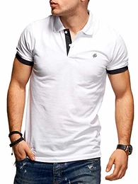 Herren Poloshirt Polohemd Kurzarmshirt (M, White/Tap Shoe)