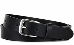 Ledergürtel MADE IN GERMANY, Gürtel für Damen und Herren, 3 cm breit, Schwarz