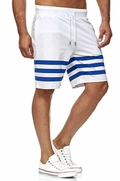 Red Bridge Herren Short Kurze Hose Sweatpants Jogginghose Striped Weiß M