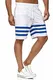 Red Bridge Herren Short Kurze Hose Sweatpants Jogginghose Striped Weiß M