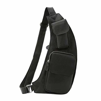 Leathario Herren Brusttasche Umhängetasche Rucksack