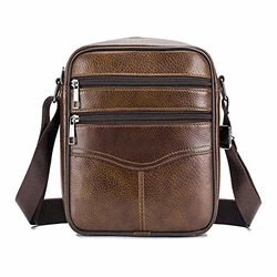 MANNUOSI Herren Schultertaschen Crossbody Tasche Braun