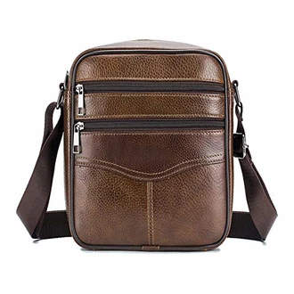MANNUOSI Herren Schultertaschen Crossbody Tasche Braun