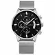 Unendlich U Herren Uhr Analog Quarzuhr Armbanduhr wasserdichte Edelstahl Armband Chronographen Uhren Milanaise-Armband mit Blaue Leuchtfunktion