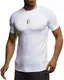 Leif Nelson Gym Herren Fitness T-Shirt Slim Fit Moderner Männer Bodybuilder Trainingsshirt Kurzarm Top Herren Sport T-Shirt - Bekleidung für Bodybuilding Training LN8286 Weiß-Schwarz Medium