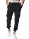 ZOEREA Herren Hosen Jogginghose Slim Fit Casual Chino Cargo Jogger Stretch Sporthose mit Taschen Streetwear Freizeithose Etikett S~3XL (M, Schwarz(Verbesserte Version))