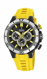 Unisex Erwachsene Chronograph Quarz Uhr mit Silikon Armband F20450/1