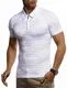 Leif Nelson Herren Sommer T-Shirt Poloshirt Slim Fit aus Feinstrick Cooles Basic Männer Polo-Shirt Crew Neck Jungen Kurzarmshirt Polo Shirt Sweater Kurzarm LN7325 Weiß Small
