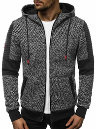 Herren Übergangsjacke Jacke Übergang Jacken Herbst Bomberjacke Stehkragen Kapuze Steppjacke Kapuzenjacke Leichte Outdoor Puffer Jacket Gepolstert 777/2352B DUNKELGRAU M