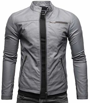 Crone Vego Herren Eco-Lederjacke Cleane Leichte Basic Jacke Vegan Matt Grau Crone Vego Herren Eco-Lederjacke Cleane Leichte Basic Jacke Vegan Matt Grau