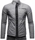 Crone Vego Herren Eco-Lederjacke Cleane Leichte Basic Jacke Vegan (M, Ecoleder - Matt Grau)