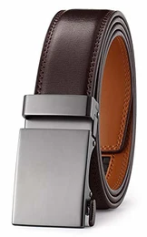 GFG Herren Gürtel,Leder Automatik Gürtel Für Herren Jeans Anzug Gürtel-3,5cm Breite-502-125-DARK BROWN
