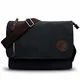 CHEREEKI Umhängetasche, Leinentasche Schultertasche Unisex Männer und Frauen Vintage Laptoptasche Aktentasche für die Arbeit Büro 13.3’’ Laptop iPad Uni Reise (Schwarz)