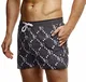 Leif Nelson Herren Sommer Badeshorts mit Taschen Männer Badehose Schwimmshorts Herren Schwimmhose-Beachshorts Jungen Strand Shorts Kurze Hosen Cargo Bermuda Chino LN92535 Schwarz Medium