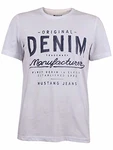 MUSTANG Herren T-Shirt Rundhals Kurzarm Logo Print Schwarz/Weiß/Blau/Grau MUSTANG Herren T-Shirt Rundhals Kurzarm Logo Print Schwarz/Weiß/Blau/Grau