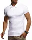 Leif Nelson Herren Sommer T-Shirt Poloshirt Slim Fit aus Feinstrick Cooles Basic Männer Polo-Shirt Crew Neck Jungen Kurzarmshirt Polo Shirt Sweater Kurzarm LN7310 Weiß Medium