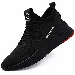 Arbeitsschuhe Herren S3 Leicht Comfort Sicherheitsschuhe rutschfest Sportlich Jogger Sneaker für Frauen Männer (40 EU, Schwarz-8886)